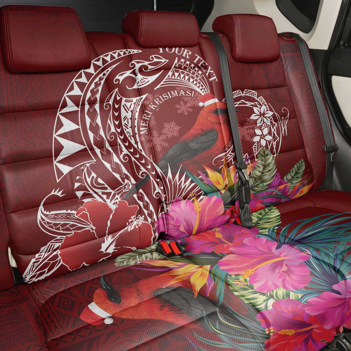 Personalized Samoa Meri Krisimasi Back Car Seat Cover Segasegamau'u Mix Siapo
