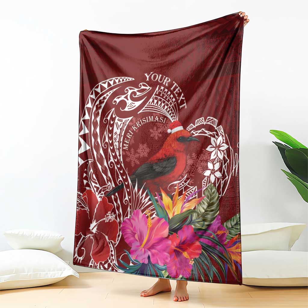 Personalized Samoa Meri Krisimasi Blanket Segasegamau'u Mix Siapo