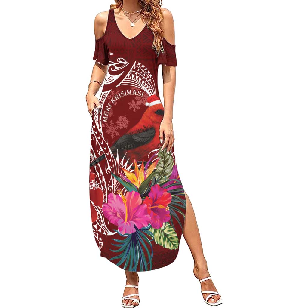 Personalized Samoa Meri Krisimasi Family Matching Summer Maxi Dress and Hawaiian Shirt Segasegamau'u Mix Siapo
