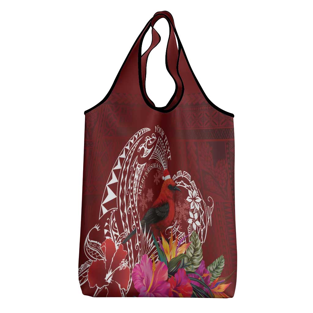 Personalized Samoa Meri Krisimasi Grocery Bag Segasegamau'u Mix Siapo