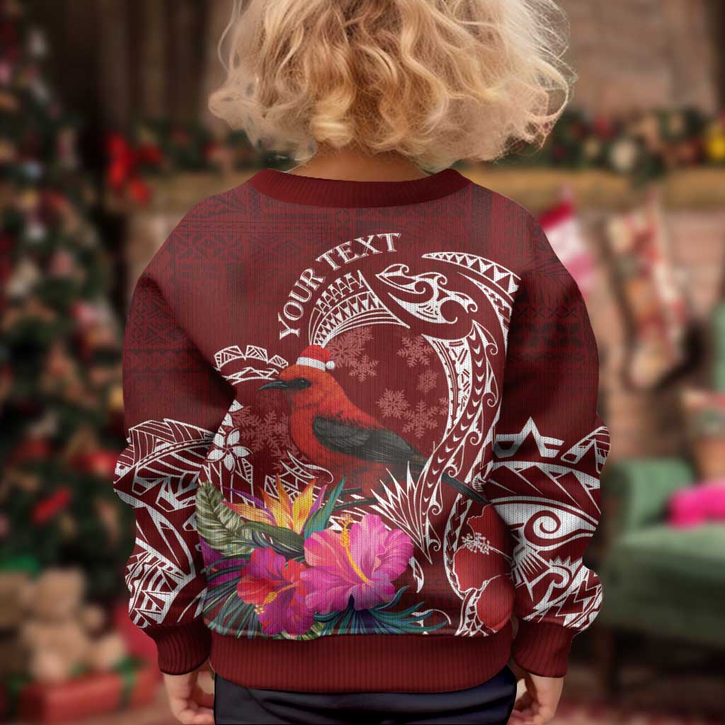 Personalized Samoa Meri Krisimasi Kid Ugly Christmas Sweater Segasegamau'u Mix Siapo LT7 - Polynesian Pride
