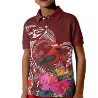 Personalized Samoa Meri Krisimasi Kid Polo Shirt Segasegamau'u Mix Siapo LT7 Kid Red - Polynesian Pride