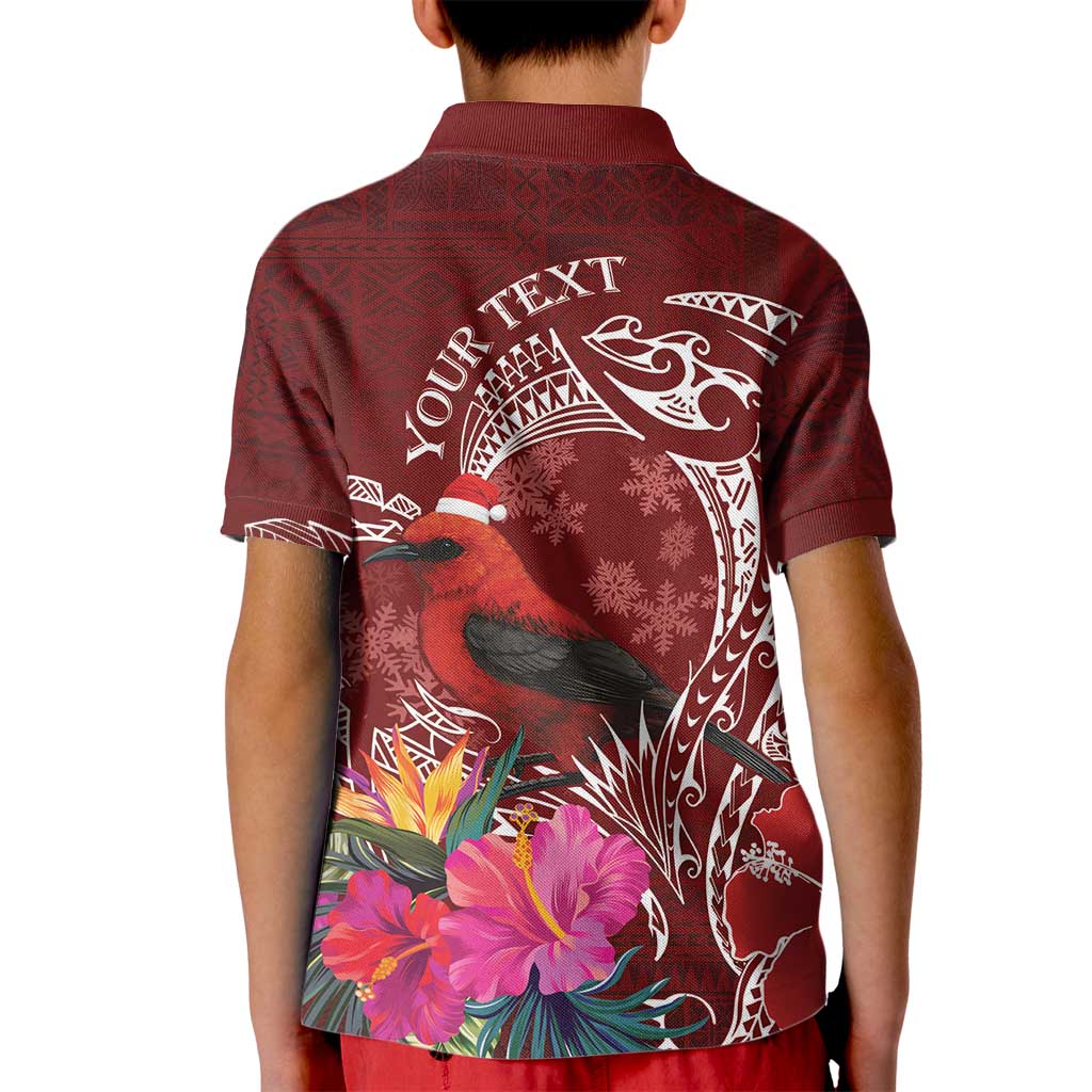 Personalized Samoa Meri Krisimasi Kid Polo Shirt Segasegamau'u Mix Siapo LT7 - Polynesian Pride