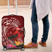 Personalized Samoa Meri Krisimasi Luggage Cover Segasegamau'u Mix Siapo LT7 Red - Polynesian Pride