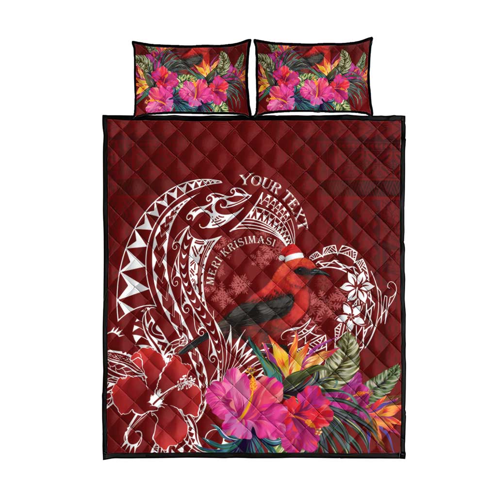 Personalized Samoa Meri Krisimasi Quilt Bed Set Segasegamau'u Mix Siapo