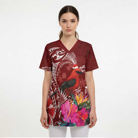 Personalized Samoa Meri Krisimasi Scrub Top Segasegamau'u Mix Siapo - Polynesian Pride