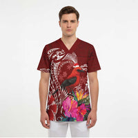 Personalized Samoa Meri Krisimasi Scrub Top Segasegamau'u Mix Siapo - Polynesian Pride