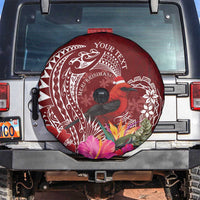 Personalized Samoa Meri Krisimasi Spare Tire Cover Segasegamau'u Mix Siapo LT7 Red - Polynesian Pride
