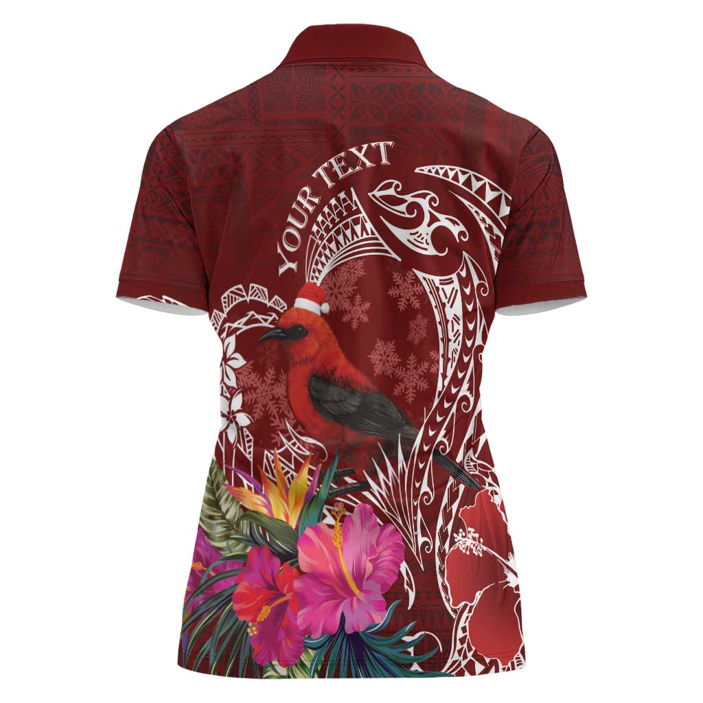 Personalized Samoa Meri Krisimasi Women Polo Shirt Segasegamau'u Mix Siapo
