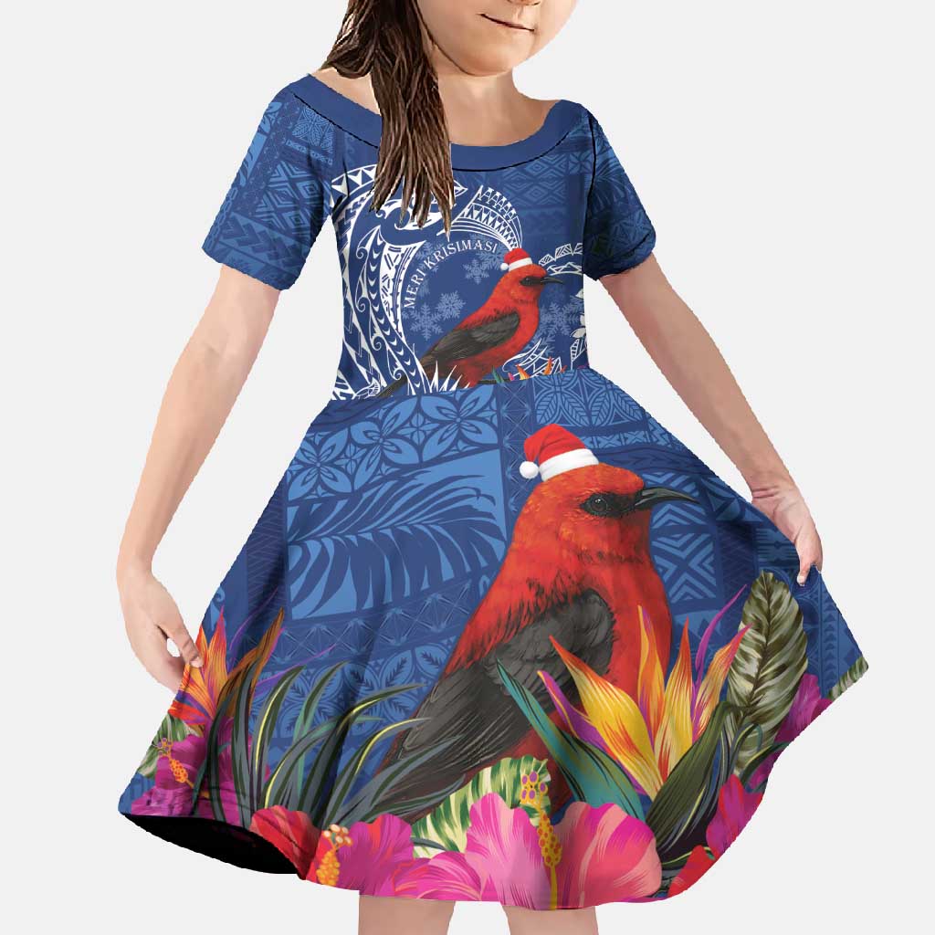 Personalized Samoa Christmas Family Matching Tank Maxi Dress and Hawaiian Shirt Cardinal Honeyeater Mix Siapo