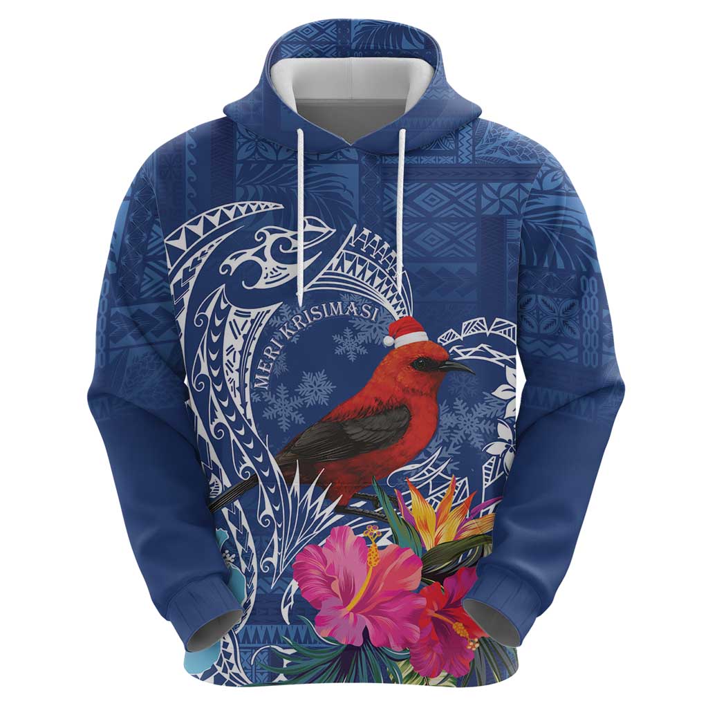 Personalized Samoa Christmas Zip Hoodie Cardinal Honeyeater Mix Siapo
