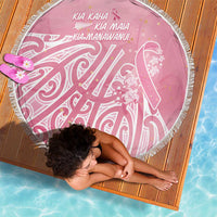 Breast Cancer Awareness Maori Beach Blanket Kia Kaha Kia Maia Kia Manawanui - Polynesian Pride