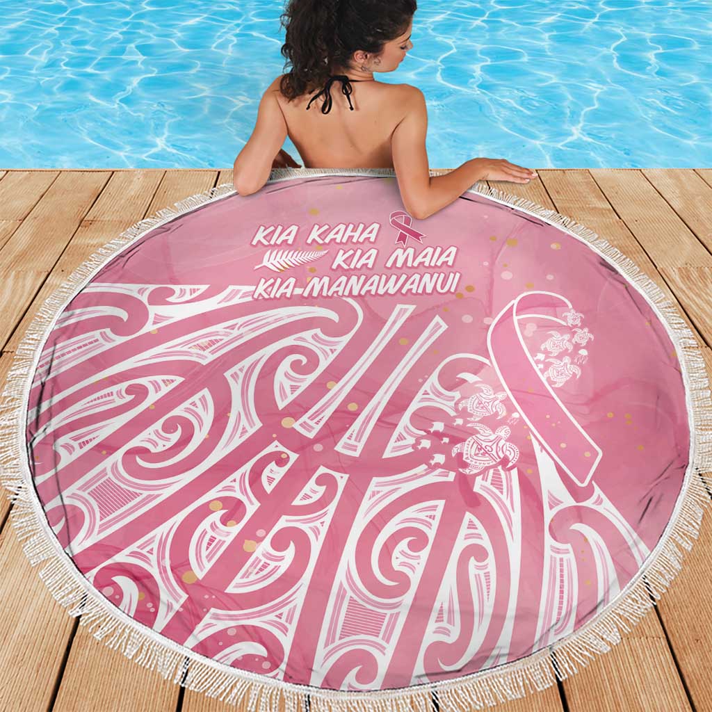 Breast Cancer Awareness Maori Beach Blanket Kia Kaha Kia Maia Kia Manawanui - Polynesian Pride