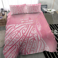 Breast Cancer Awareness Maori Bedding Set Kia Kaha Kia Maia Kia Manawanui - Polynesian Pride