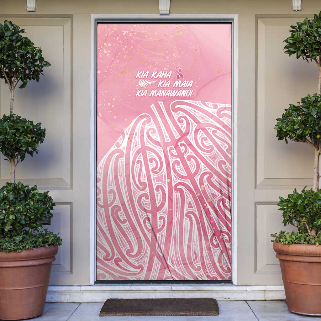 Breast Cancer Awareness Maori Door Cover Kia Kaha Kia Maia Kia Manawanui - Polynesian Pride