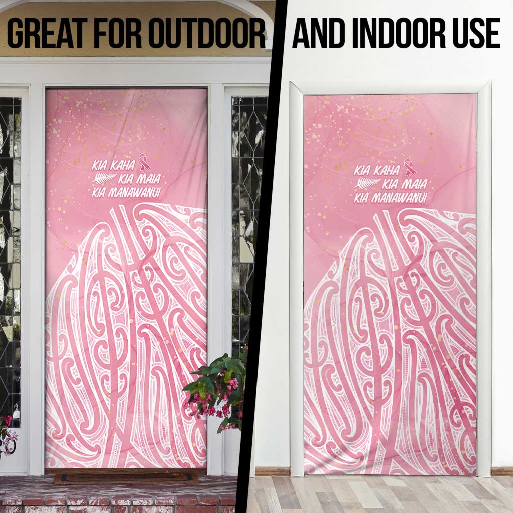 Breast Cancer Awareness Maori Door Cover Kia Kaha Kia Maia Kia Manawanui - Polynesian Pride