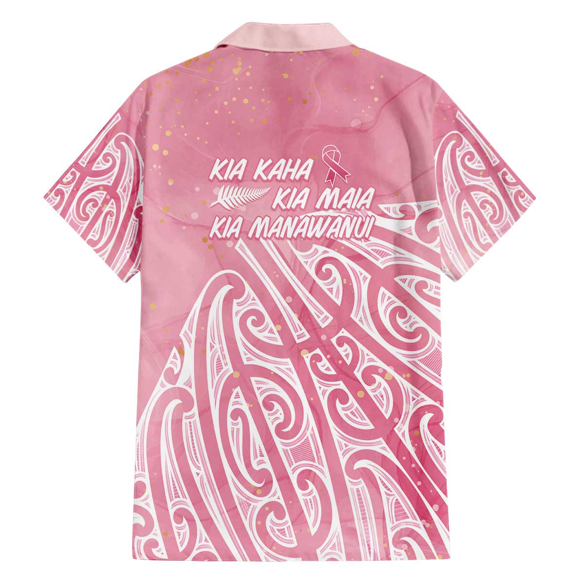 Breast Cancer Awareness Maori Family Matching Off The Shoulder Long Sleeve Dress and Hawaiian Shirt Kia Kaha Kia Maia Kia Manawanui - Polynesian Pride