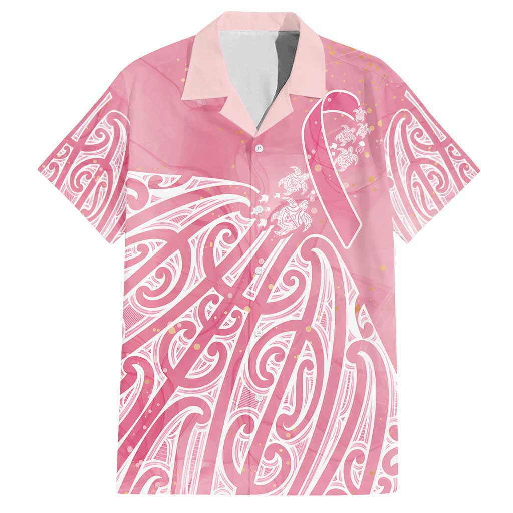 Breast Cancer Awareness Maori Family Matching Off Shoulder Maxi Dress and Hawaiian Shirt Kia Kaha Kia Maia Kia Manawanui - Polynesian Pride