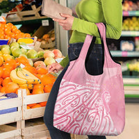 Breast Cancer Awareness Maori Grocery Bag Kia Kaha Kia Maia Kia Manawanui - Polynesian Pride