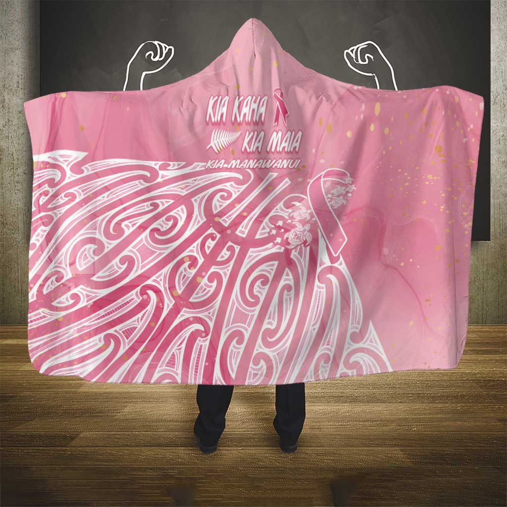 Breast Cancer Awareness Maori Hooded Blanket Kia Kaha Kia Maia Kia Manawanui - Polynesian Pride