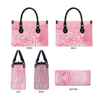 Breast Cancer Awareness Maori Leather Bag Kia Kaha Kia Maia Kia Manawanui - Polynesian Pride