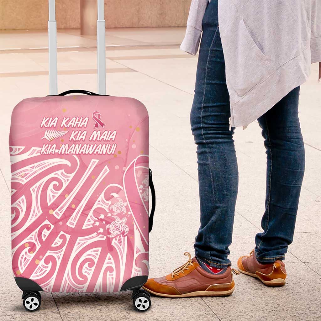 Breast Cancer Awareness Maori Luggage Cover Kia Kaha Kia Maia Kia Manawanui - Polynesian Pride