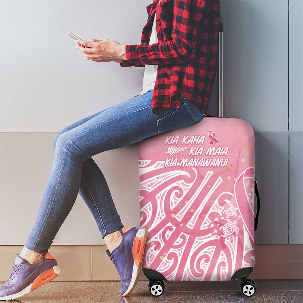 Breast Cancer Awareness Maori Luggage Cover Kia Kaha Kia Maia Kia Manawanui - Polynesian Pride