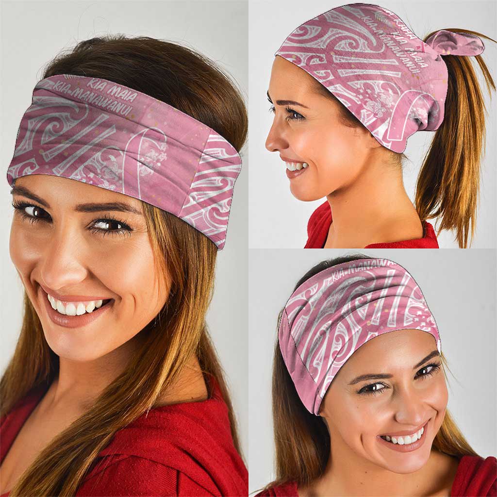 Breast Cancer Awareness Maori Neck Gaiter Kia Kaha Kia Maia Kia Manawanui - Polynesian Pride