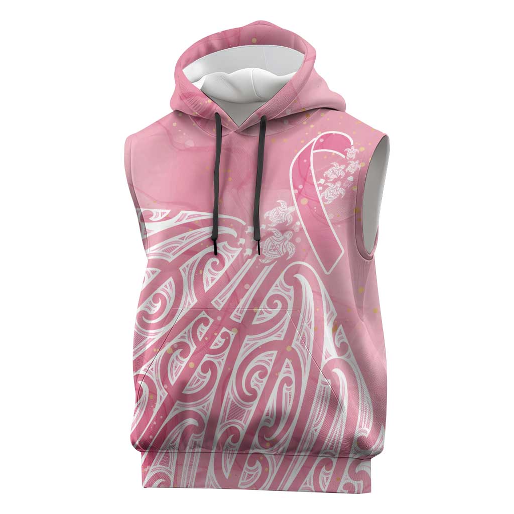 Breast Cancer Awareness Maori Sleeveless Hoodie Kia Kaha Kia Maia Kia Manawanui - Polynesian Pride