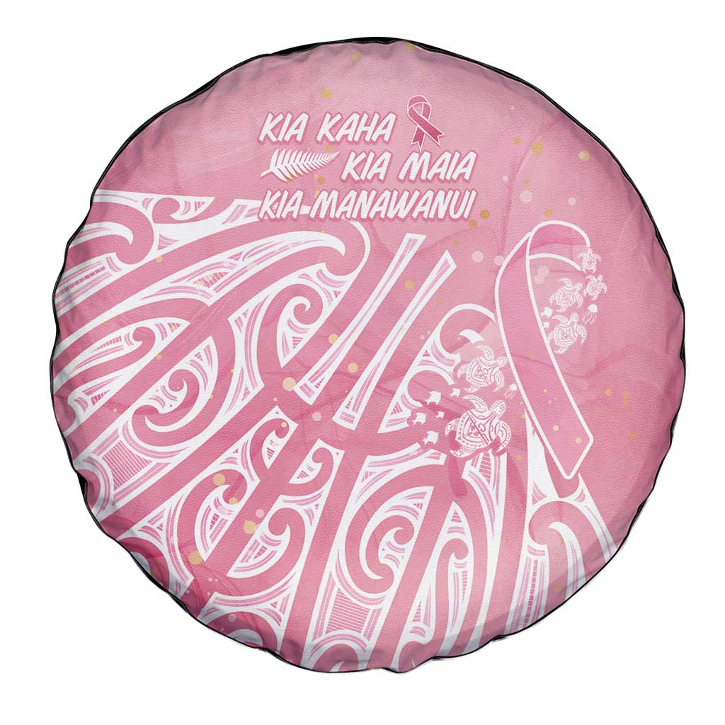 Breast Cancer Awareness Maori Spare Tire Cover Kia Kaha Kia Maia Kia Manawanui - Polynesian Pride