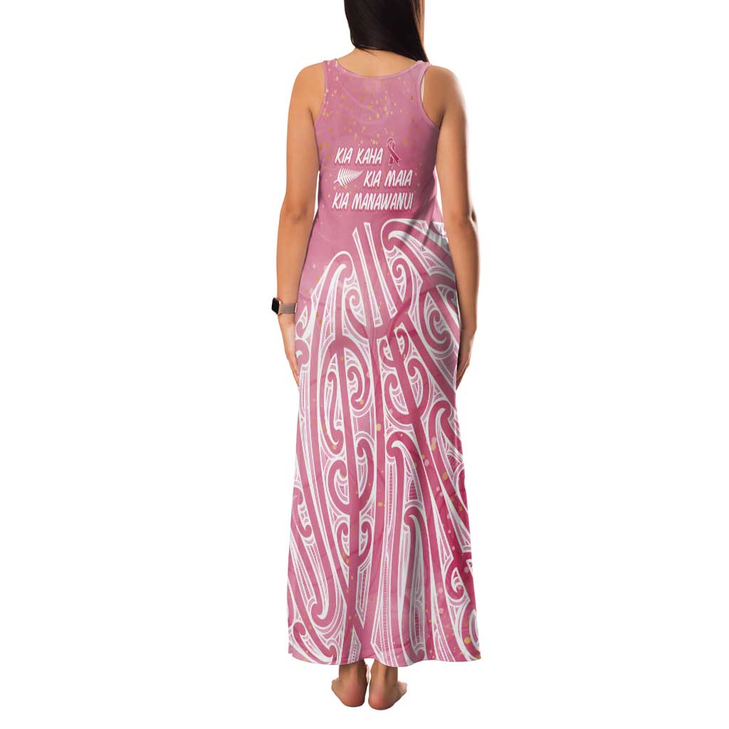 Breast Cancer Awareness Maori Tank Maxi Dress Kia Kaha Kia Maia Kia Manawanui - Polynesian Pride