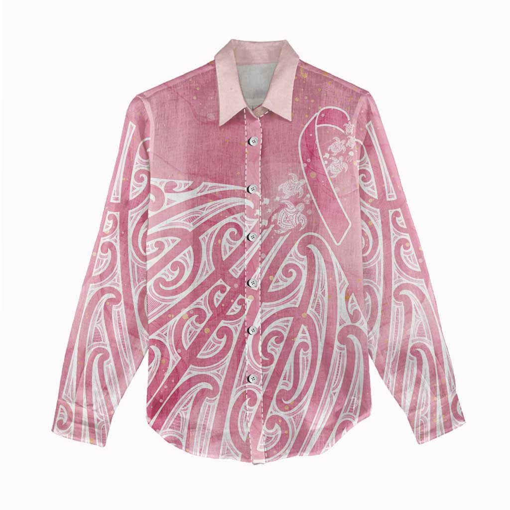 Breast Cancer Awareness Maori Women Casual Shirt Kia Kaha Kia Maia Kia Manawanui - Polynesian Pride