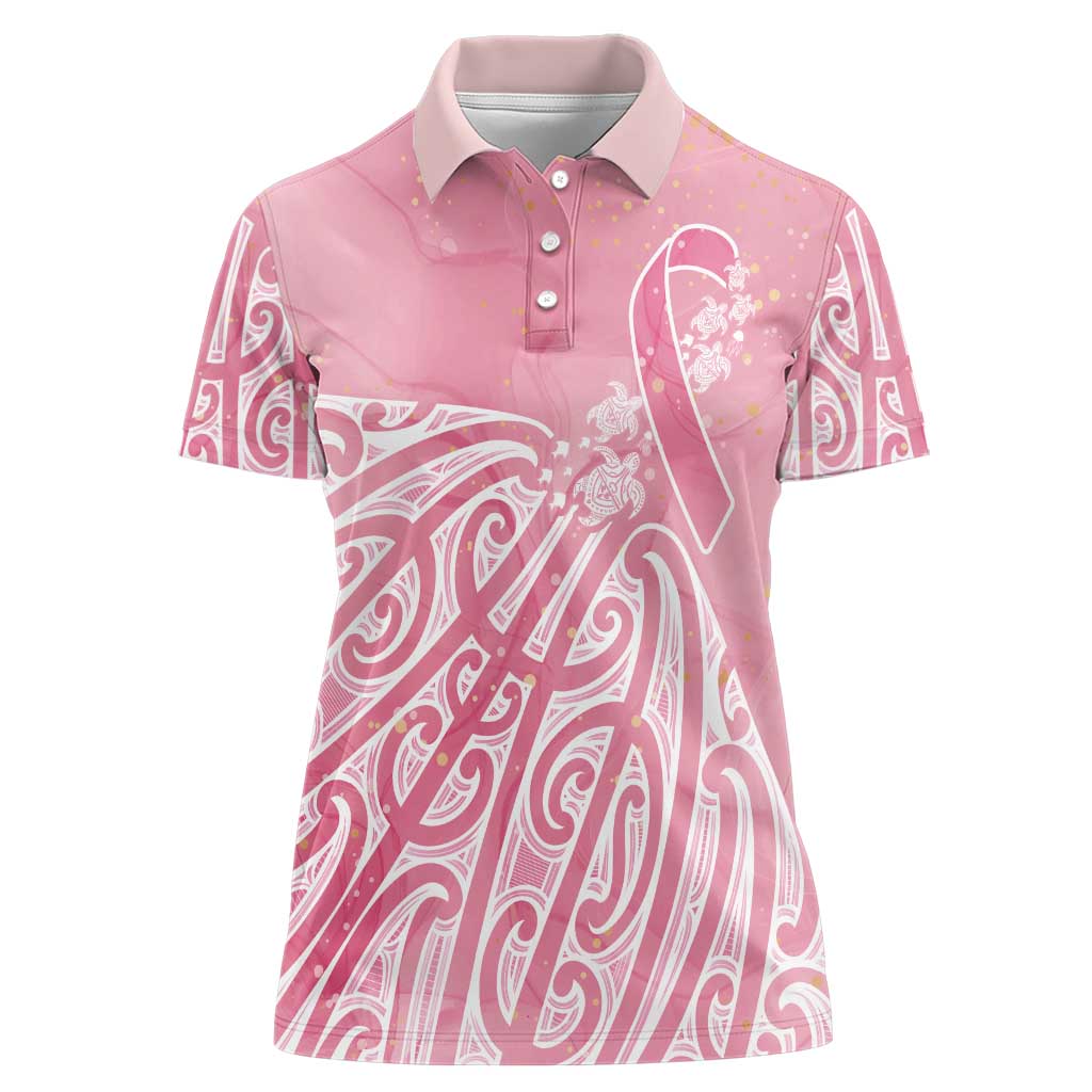 Breast Cancer Awareness Maori Women Polo Shirt Kia Kaha Kia Maia Kia Manawanui - Polynesian Pride