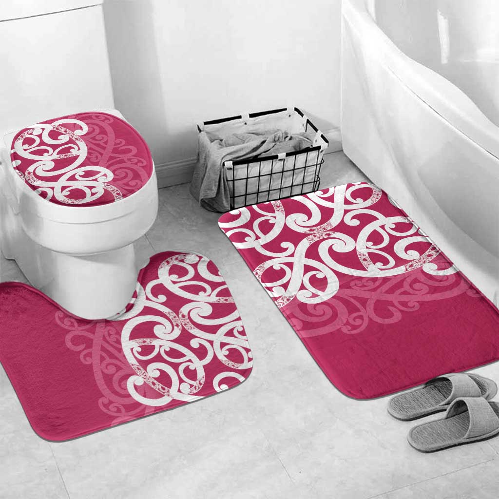 Breast Cancer Awareness Maori Bathroom Set Koru Kowhaiwhai - Polynesian Pride