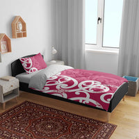 Breast Cancer Awareness Maori Bedding Set Koru Kowhaiwhai - Polynesian Pride