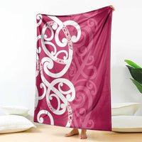 Breast Cancer Awareness Maori Blanket Koru Kowhaiwhai - Polynesian Pride