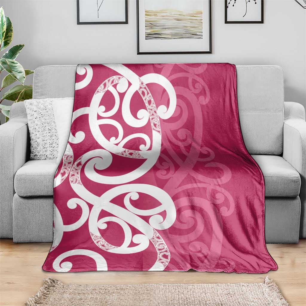 Breast Cancer Awareness Maori Blanket Koru Kowhaiwhai - Polynesian Pride