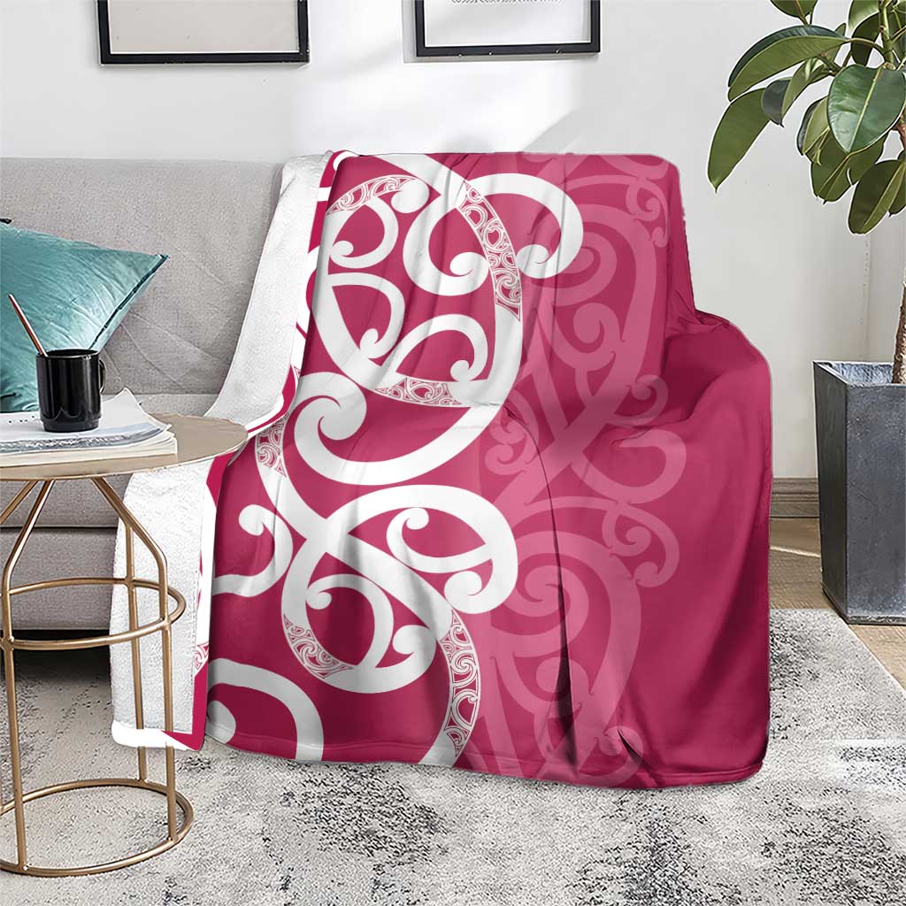 Breast Cancer Awareness Maori Blanket Koru Kowhaiwhai - Polynesian Pride
