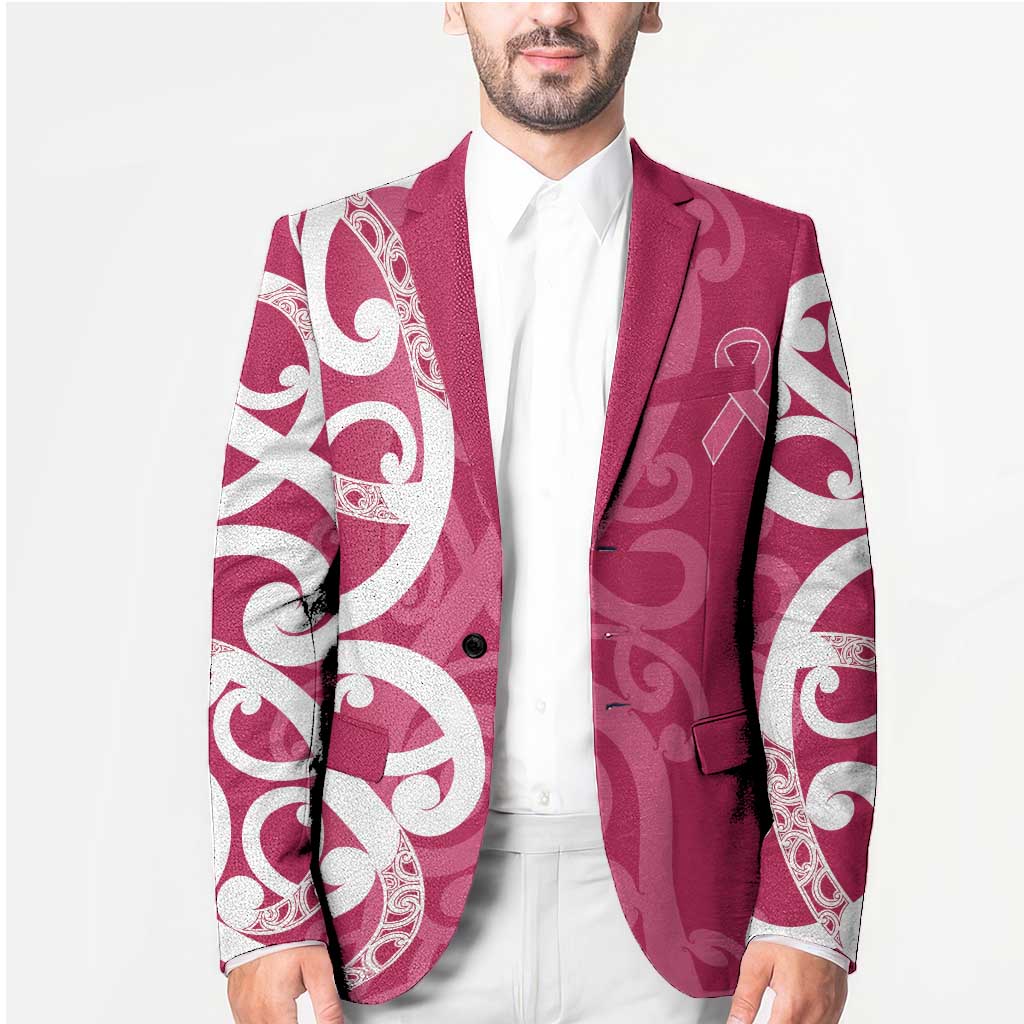 Breast Cancer Awareness Maori Blazer Koru Kowhaiwhai - Polynesian Pride