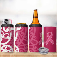 Breast Cancer Awareness Maori 4 in 1 Can Cooler Tumbler Koru Kowhaiwhai - Polynesian Pride