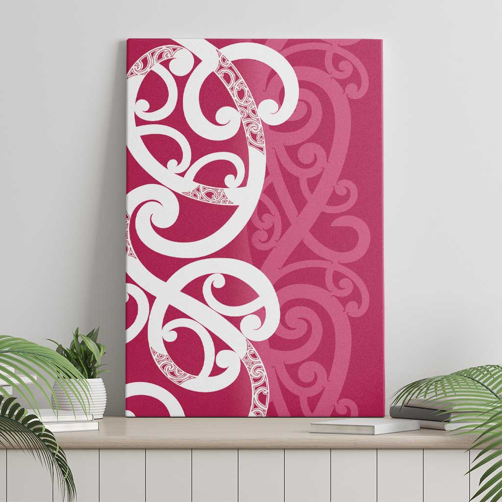 Breast Cancer Awareness Maori Canvas Wall Art Koru Kowhaiwhai - Polynesian Pride