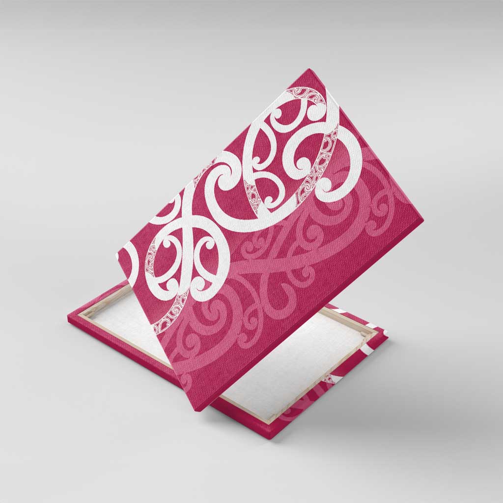 Breast Cancer Awareness Maori Canvas Wall Art Koru Kowhaiwhai - Polynesian Pride