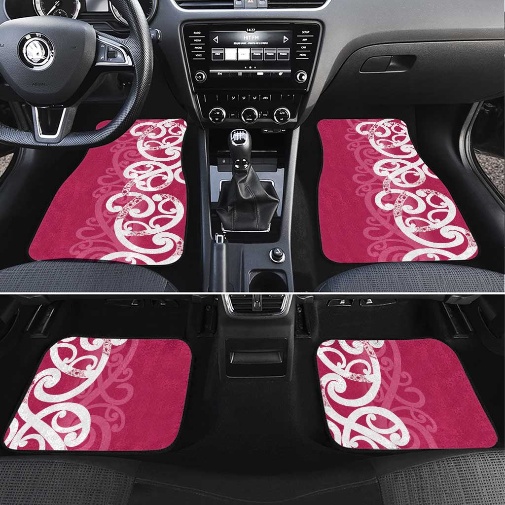 Breast Cancer Awareness Maori Car Mats Koru Kowhaiwhai - Polynesian Pride