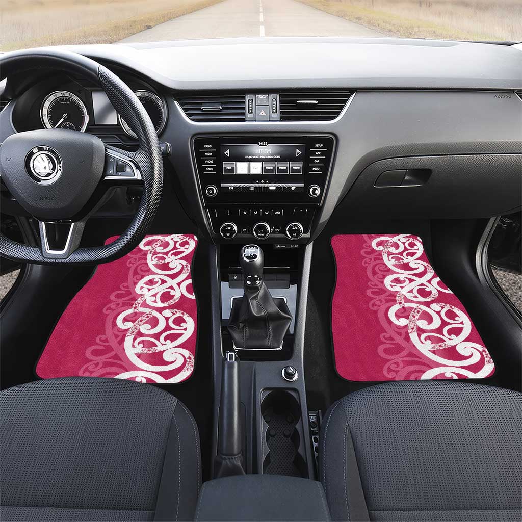 Breast Cancer Awareness Maori Car Mats Koru Kowhaiwhai - Polynesian Pride