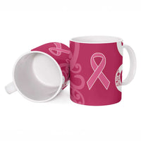 Breast Cancer Awareness Maori Ceramic Mug Koru Kowhaiwhai - Polynesian Pride