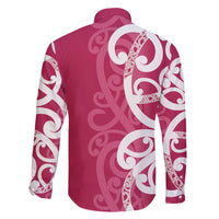 Breast Cancer Awareness Maori Family Matching Short Sleeve Bodycon Dress and Hawaiian Shirt Koru Kowhaiwhai - Polynesian Pride