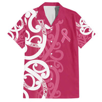 Breast Cancer Awareness Maori Family Matching Summer Maxi Dress and Hawaiian Shirt Koru Kowhaiwhai - Polynesian Pride