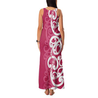 Breast Cancer Awareness Maori Family Matching Tank Maxi Dress and Hawaiian Shirt Koru Kowhaiwhai - Polynesian Pride