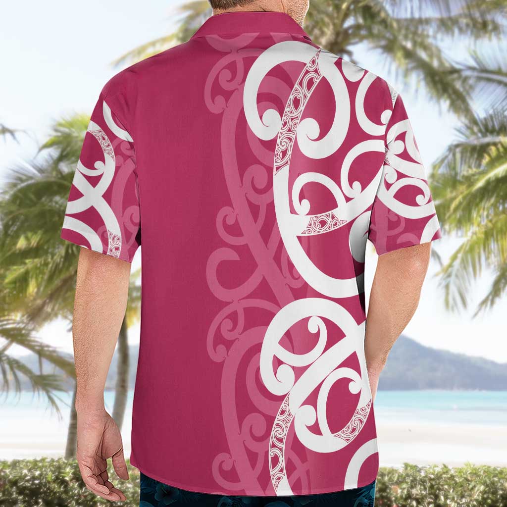 Breast Cancer Awareness Maori Hawaiian Shirt Koru Kowhaiwhai - Polynesian Pride