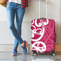 Breast Cancer Awareness Maori Luggage Cover Koru Kowhaiwhai - Polynesian Pride